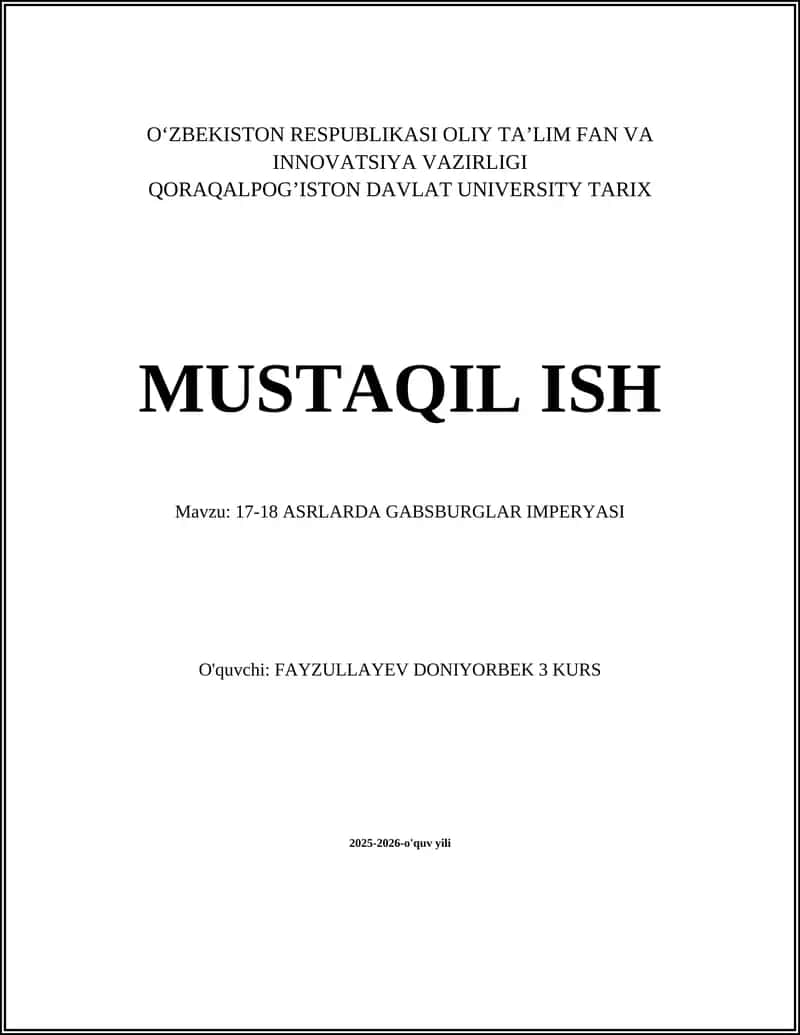 Gabsburglar Imperiyasi Tuzilishi 1