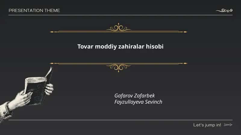 Tovar moddiy zahiralar hisobi 1
