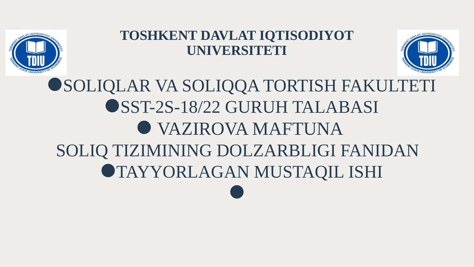 SOLIQ TIZIMINING DOLZARBLIGI FANIDAN 1