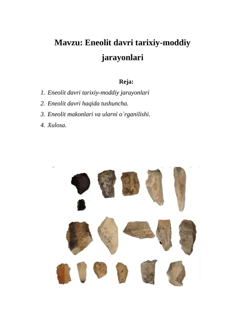 Eneolit davri tarixiy-moddiy jarayonlari 1