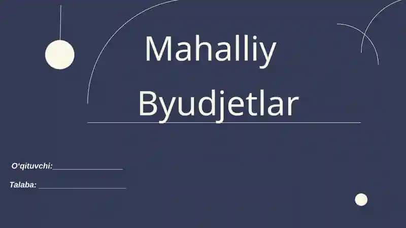 Mahalliy budjetlar mavzusida taqdimot