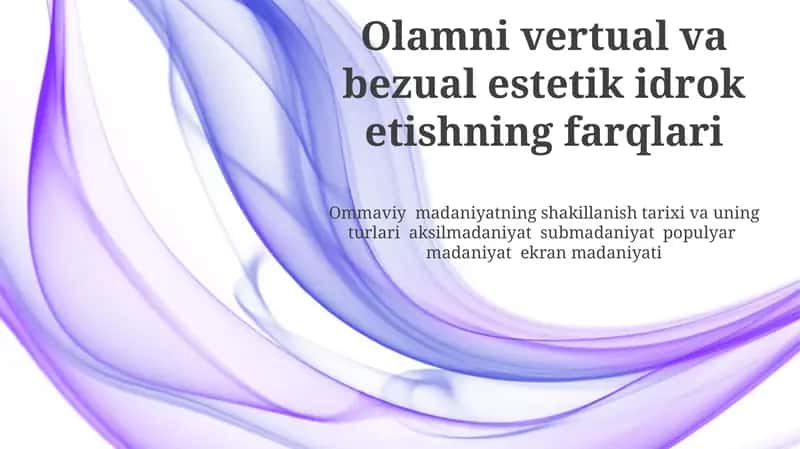 Virtual Vaqt va Makonning Idrok Etilishi 1