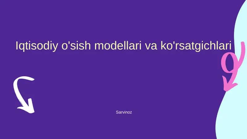 Iqtisodiy o'sish modellari va ko'rsatgichlari 1