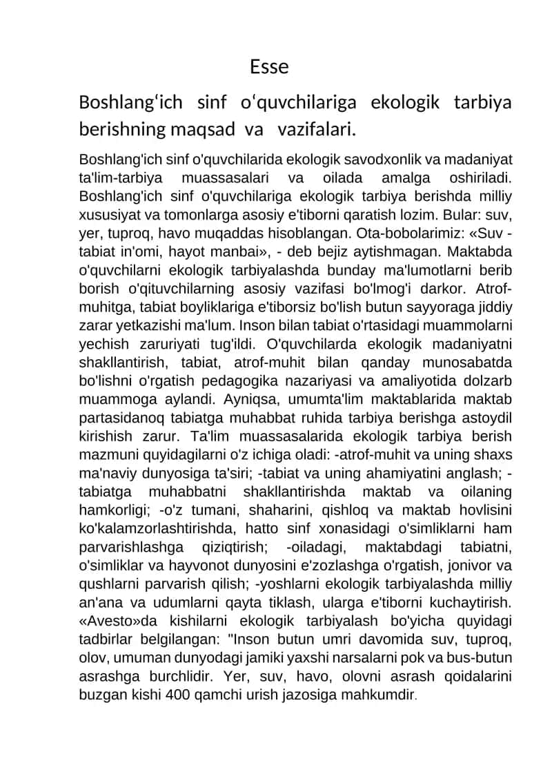 Ekologik tarbiya 1