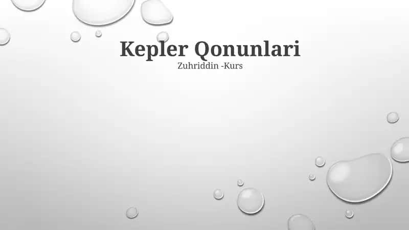 Kepler Qonunlari 1