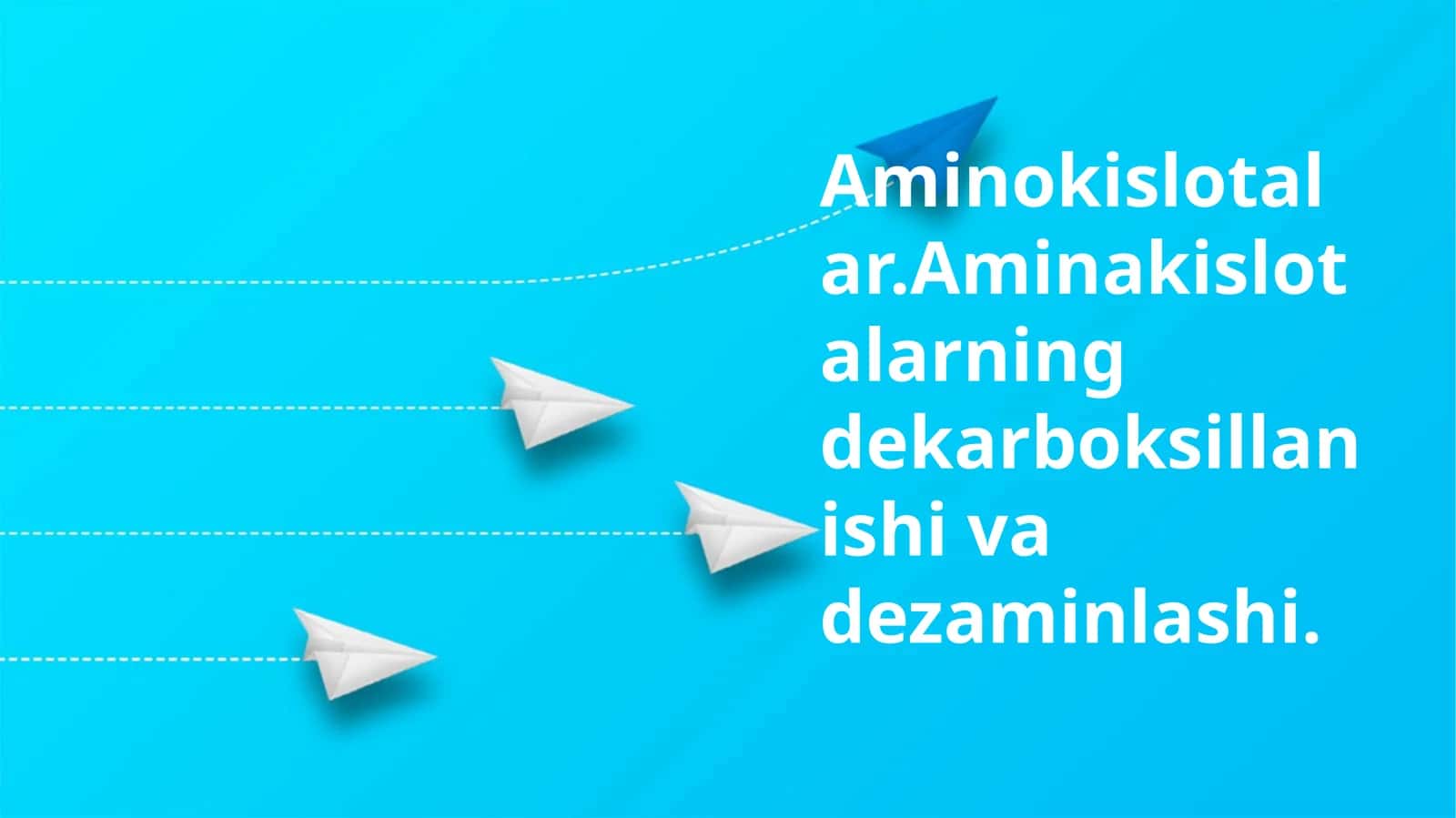 Aminokislotalar: Umumiy Ma'lumot 1