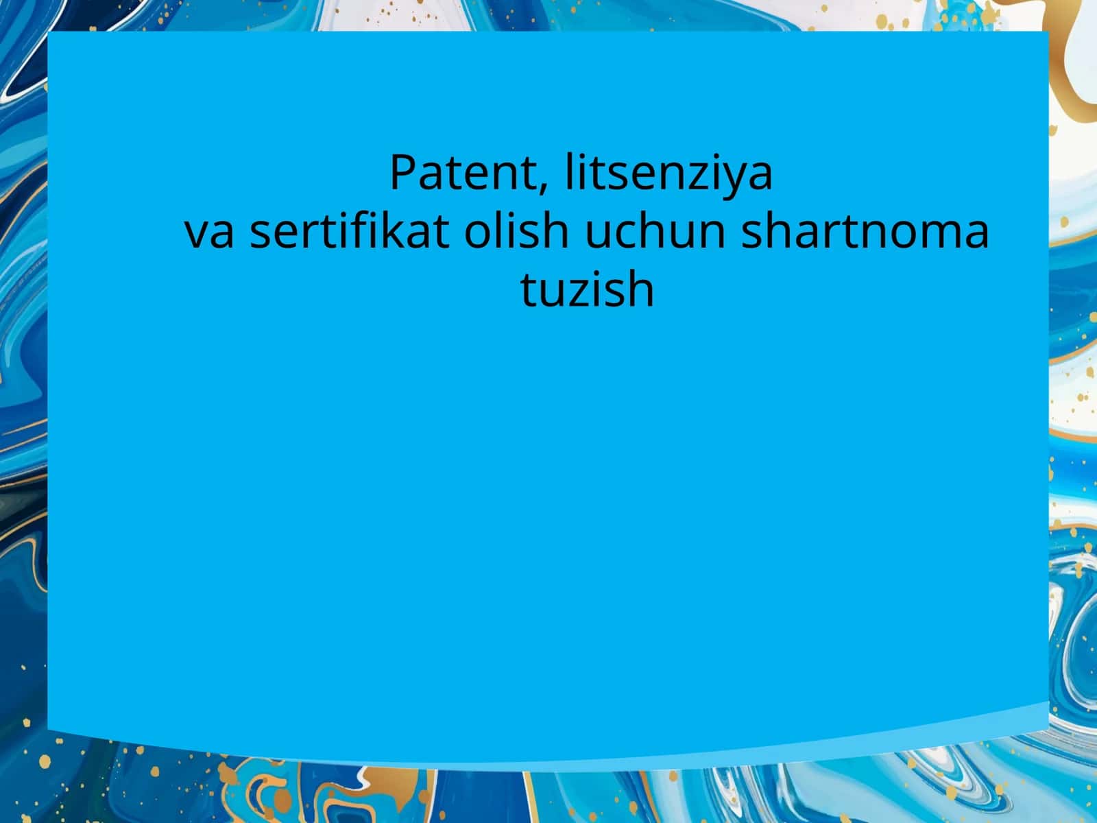 Patent, litsenziya 1