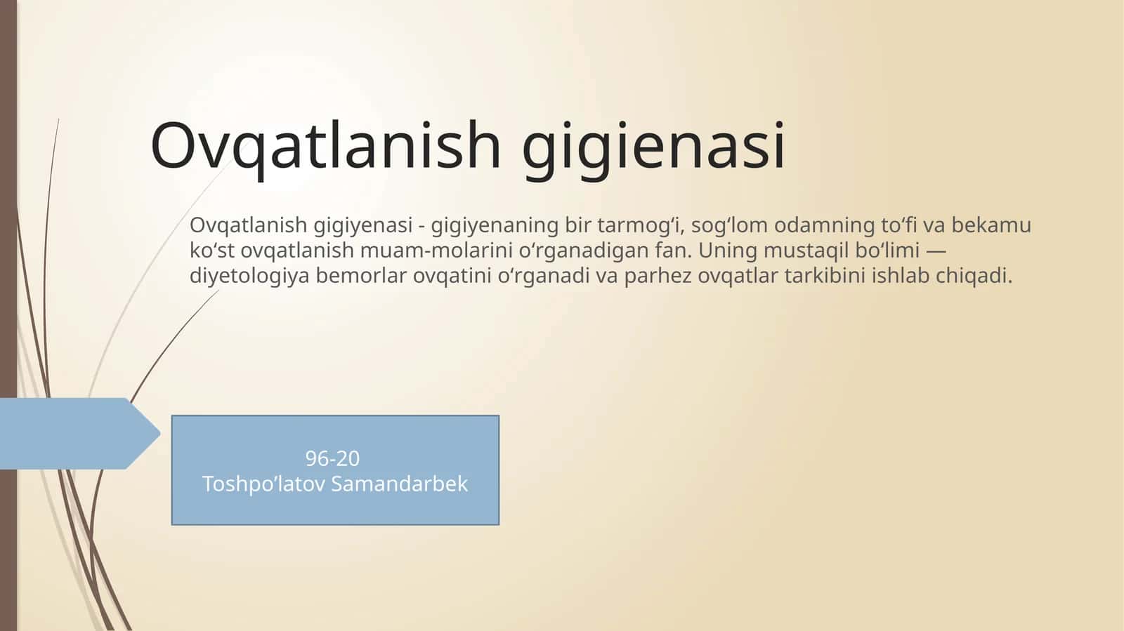 Ovqatlanish gigienasi 1