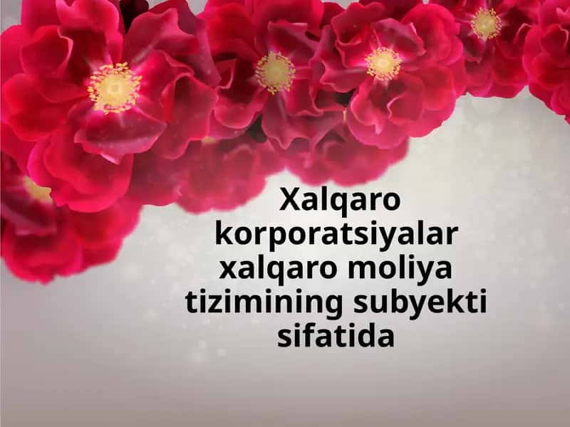 Xalqaro moliya 1