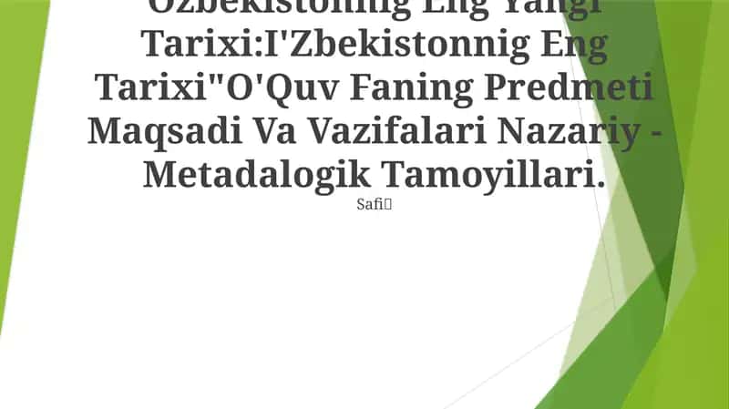 O‘zbekistonnig Eng Yangi Tarixi 1
