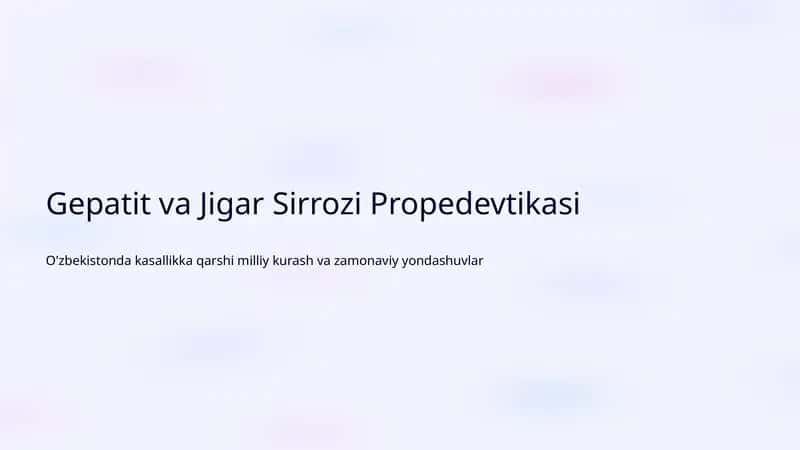 Gepatit va Jigar Sirrozi Propedevtikasi 1
