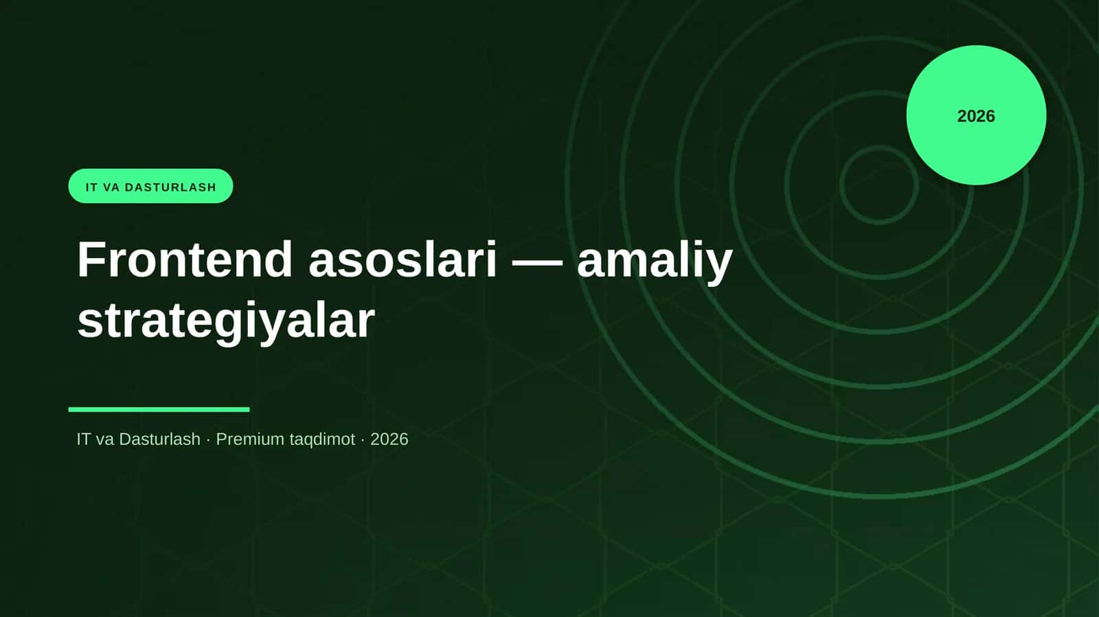 Frontend asoslari — amaliy strategiyalar 1