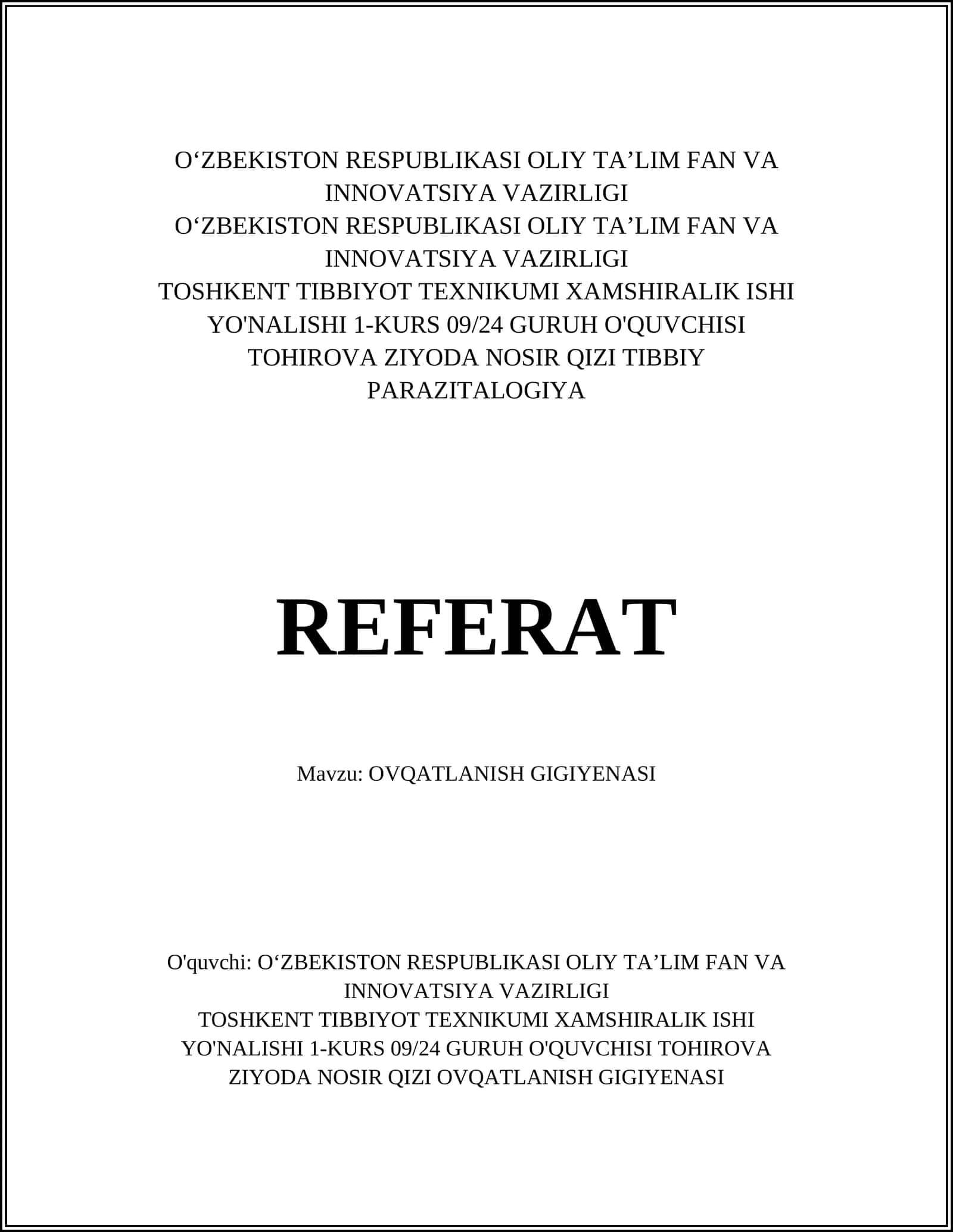 OVQATLANISH GIGIYENASI 1