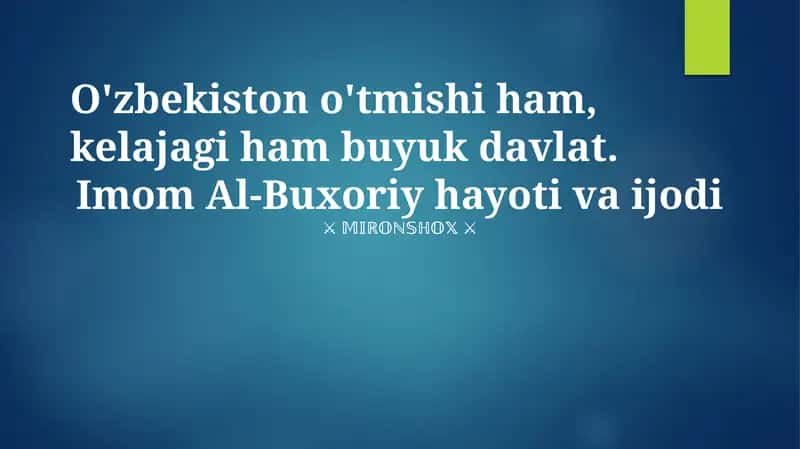 Oʻzbekiston: Buyuk Oʻtmishdan Yorqin Kelajakka 1