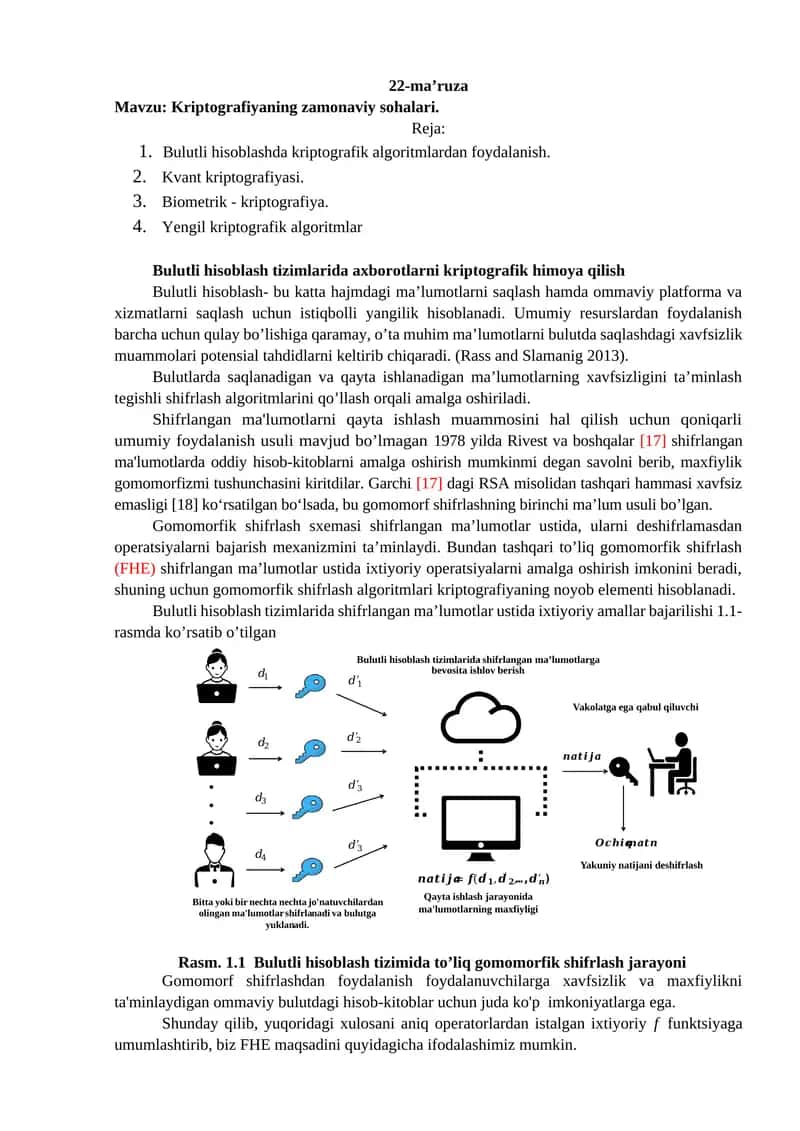 Kriptografiyaning zamonaviy sohalari 1