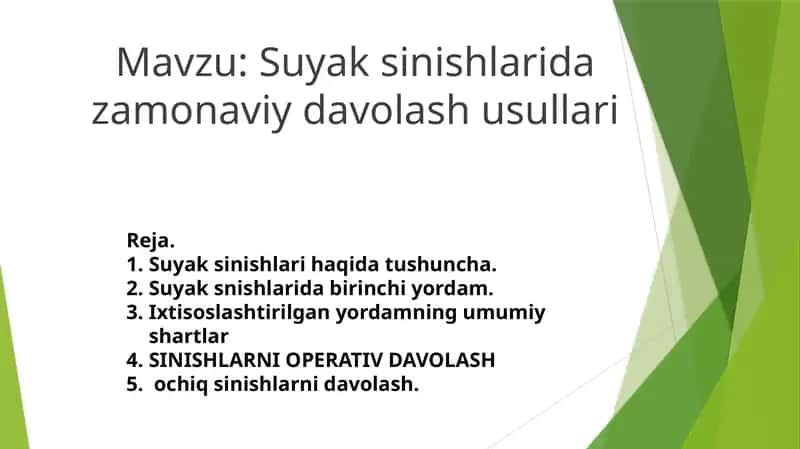suyak snishlarida zamonaviy davolash usullari. 1