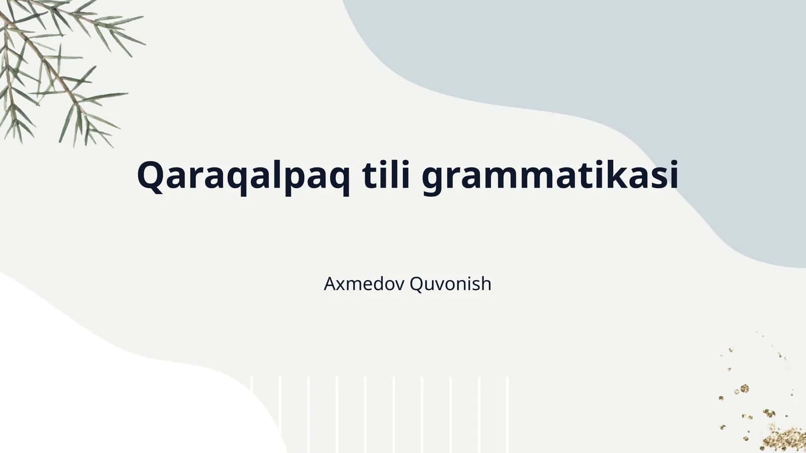 Qaraqalpaq tili grammatikasi 1