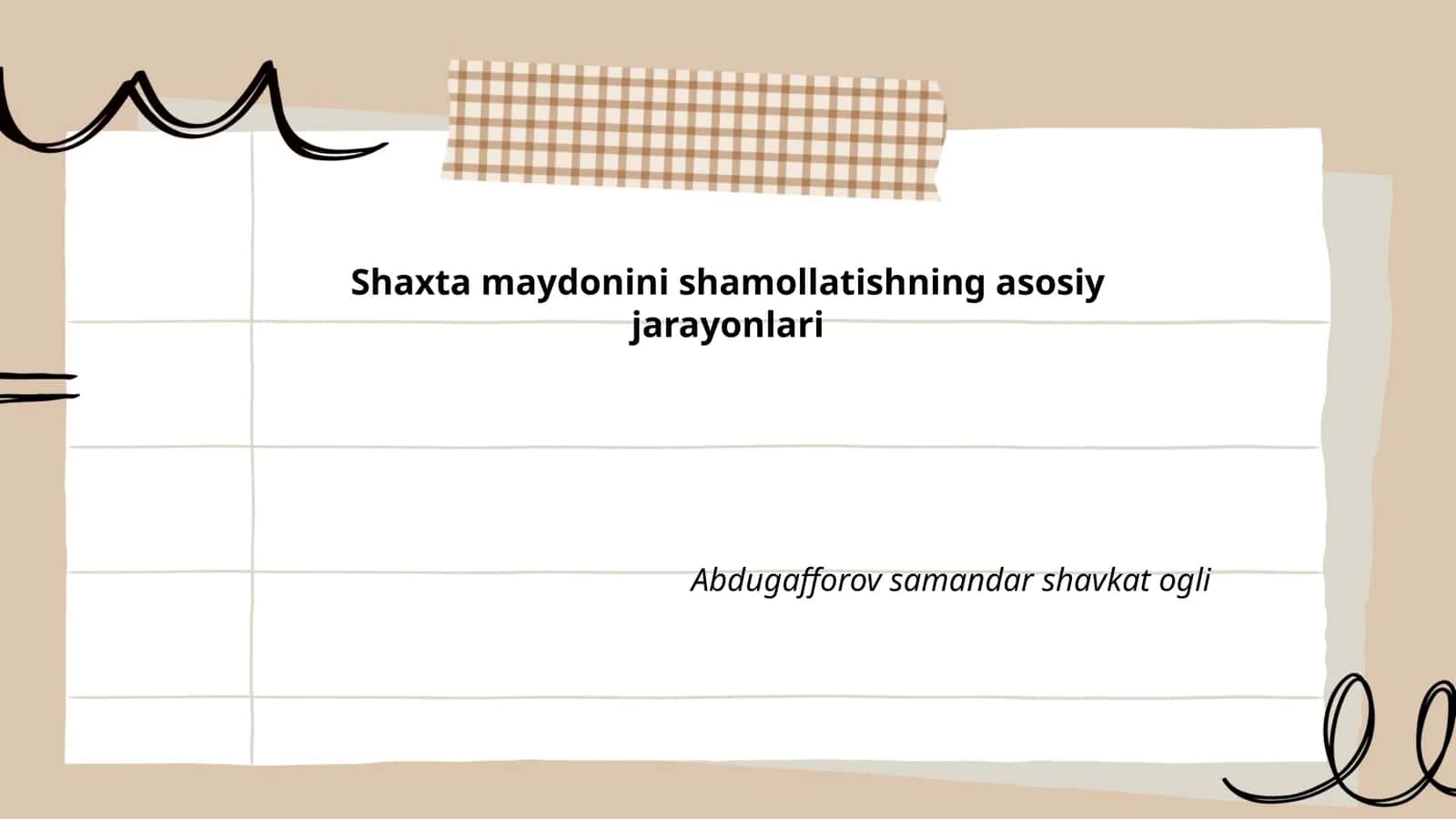 Shaxta maydonini shamollatishning asosiy jarayonlari 1