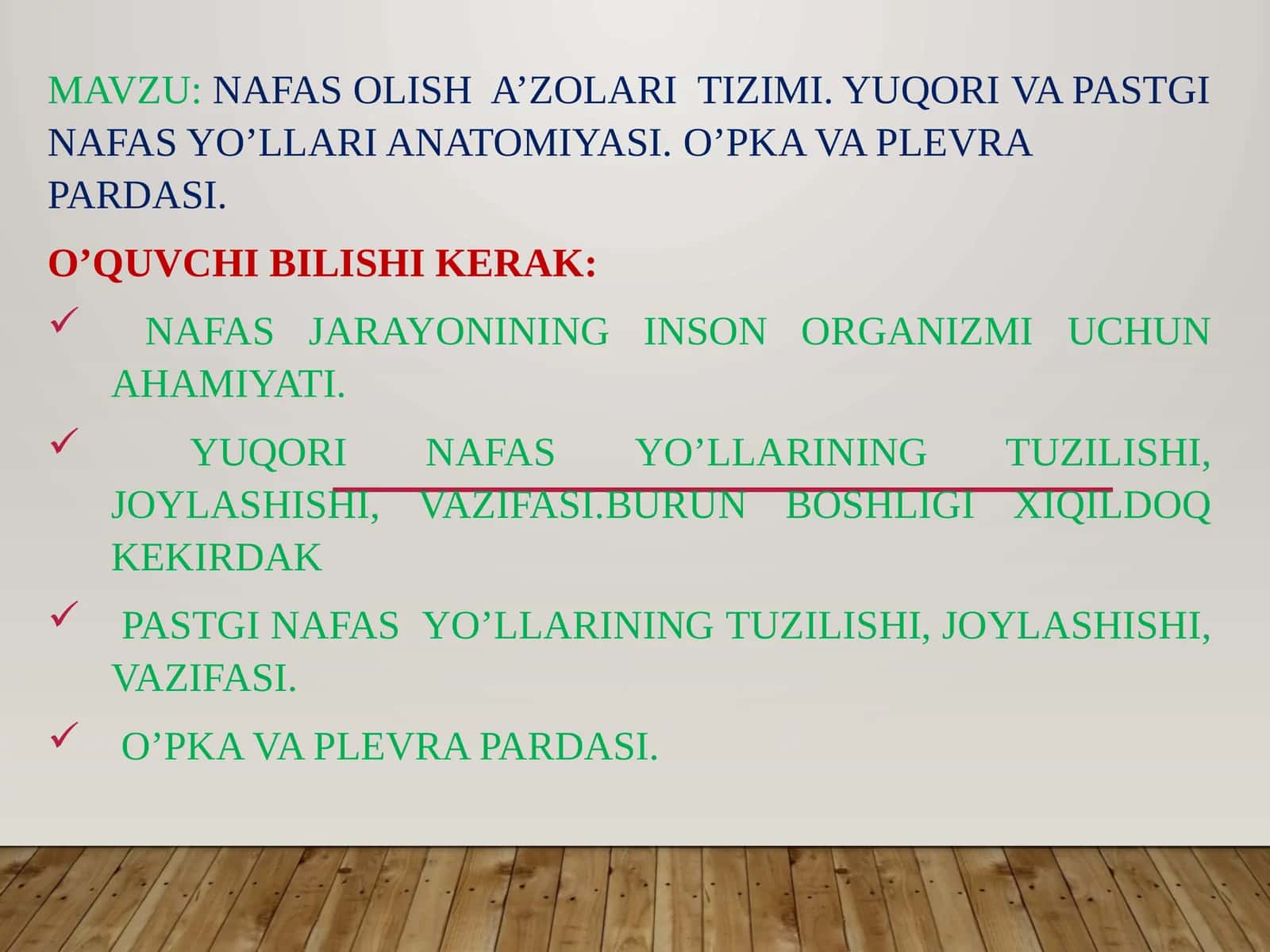 Nafasolisha’zolari tizimi 1