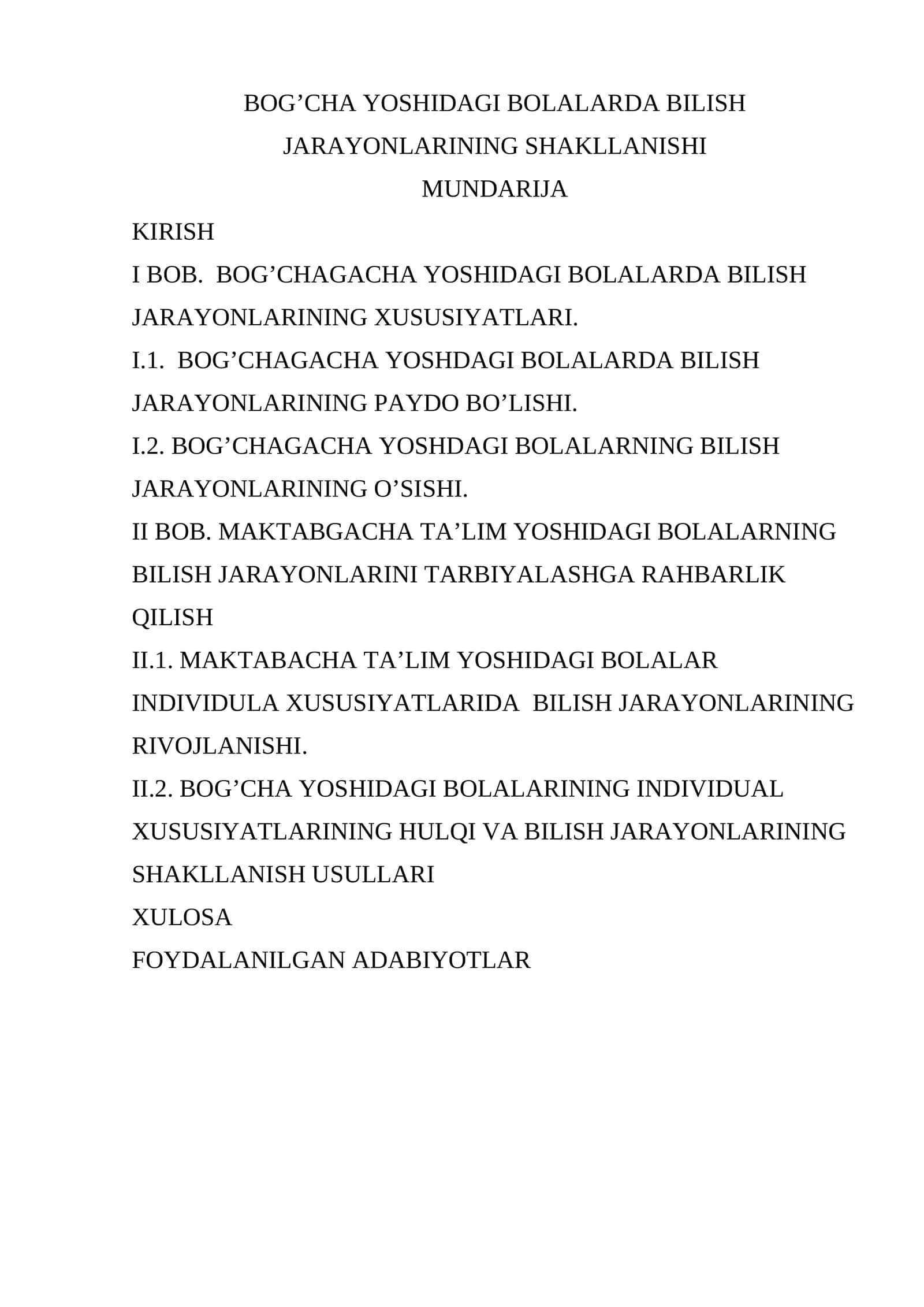 BOG’CHA YOSHIDAGI BOLALARDA BILISH JARAYONLARINING SHAKLLANISHI 1