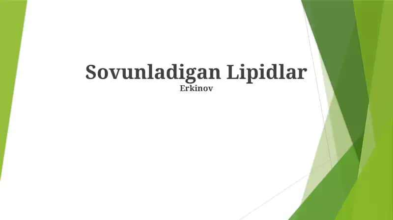 Sabunlanmaydigan Lipidlar 1