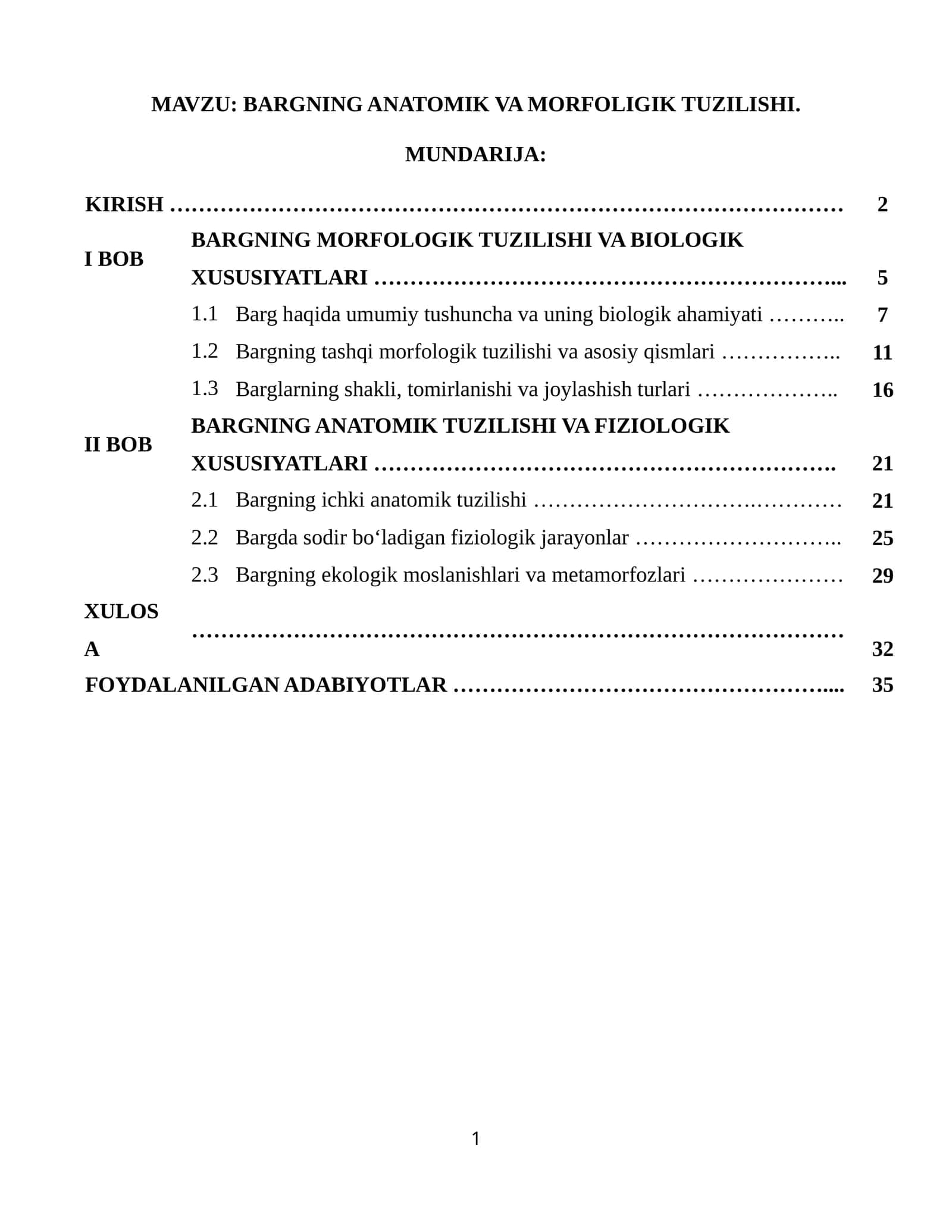 BARGNING ANATOMIK VA MORFOLIGIK TUZILISHI 1