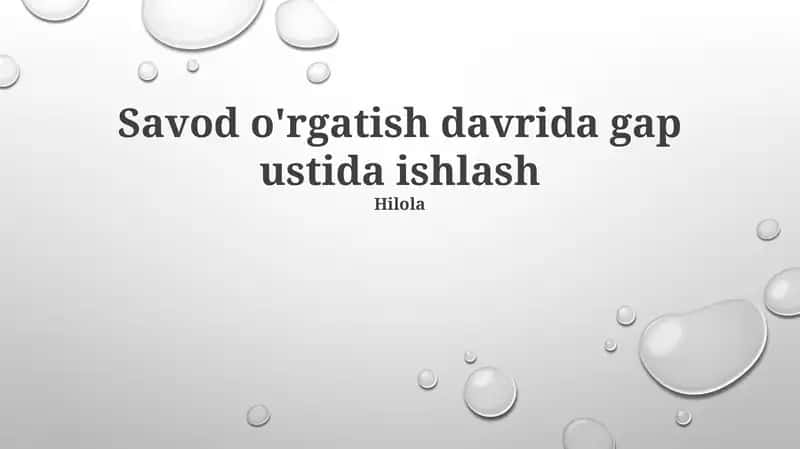 Gaplar ustida ishlash 1