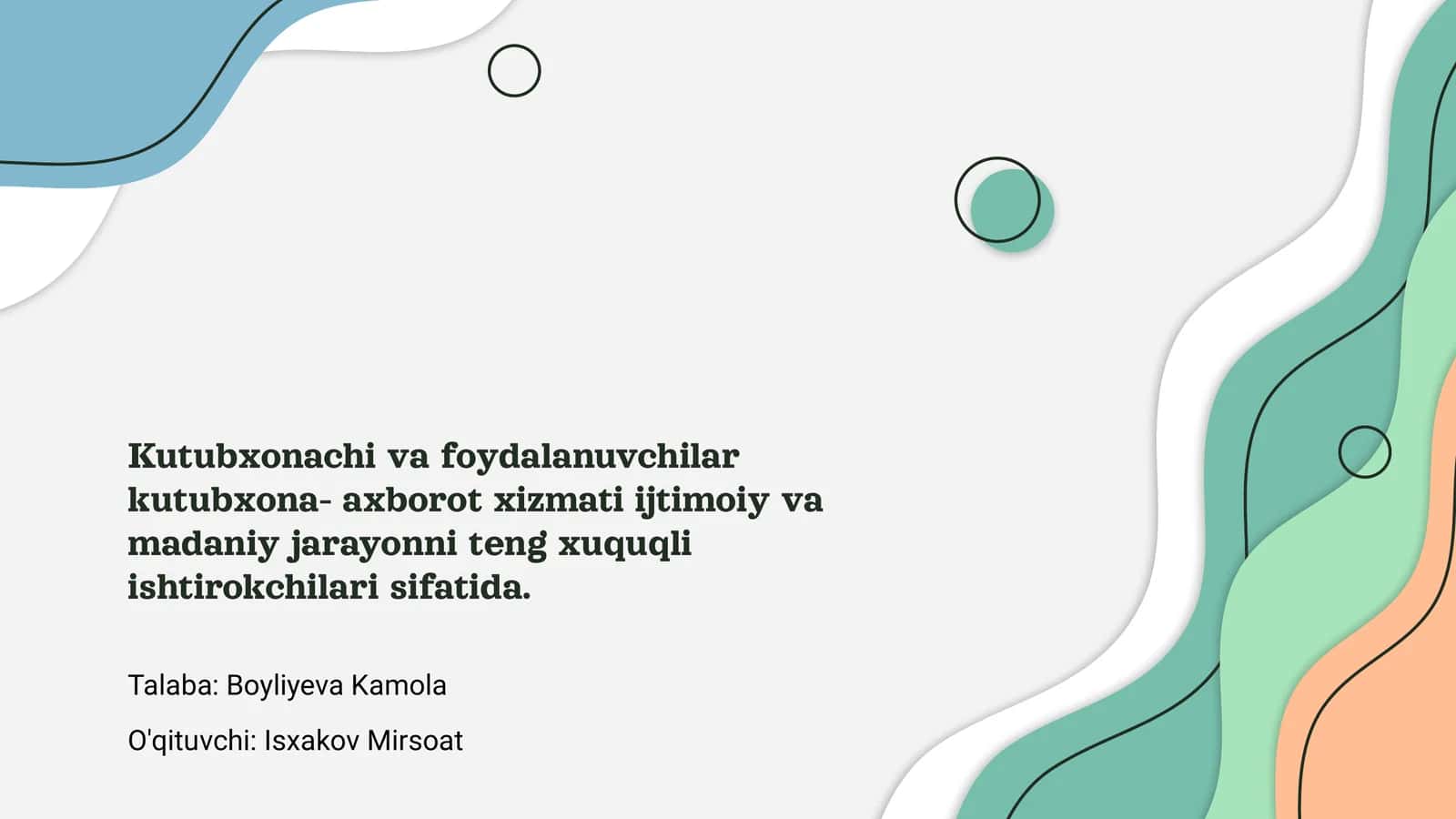 Kutubxonachi va foydalanuvchilar 1