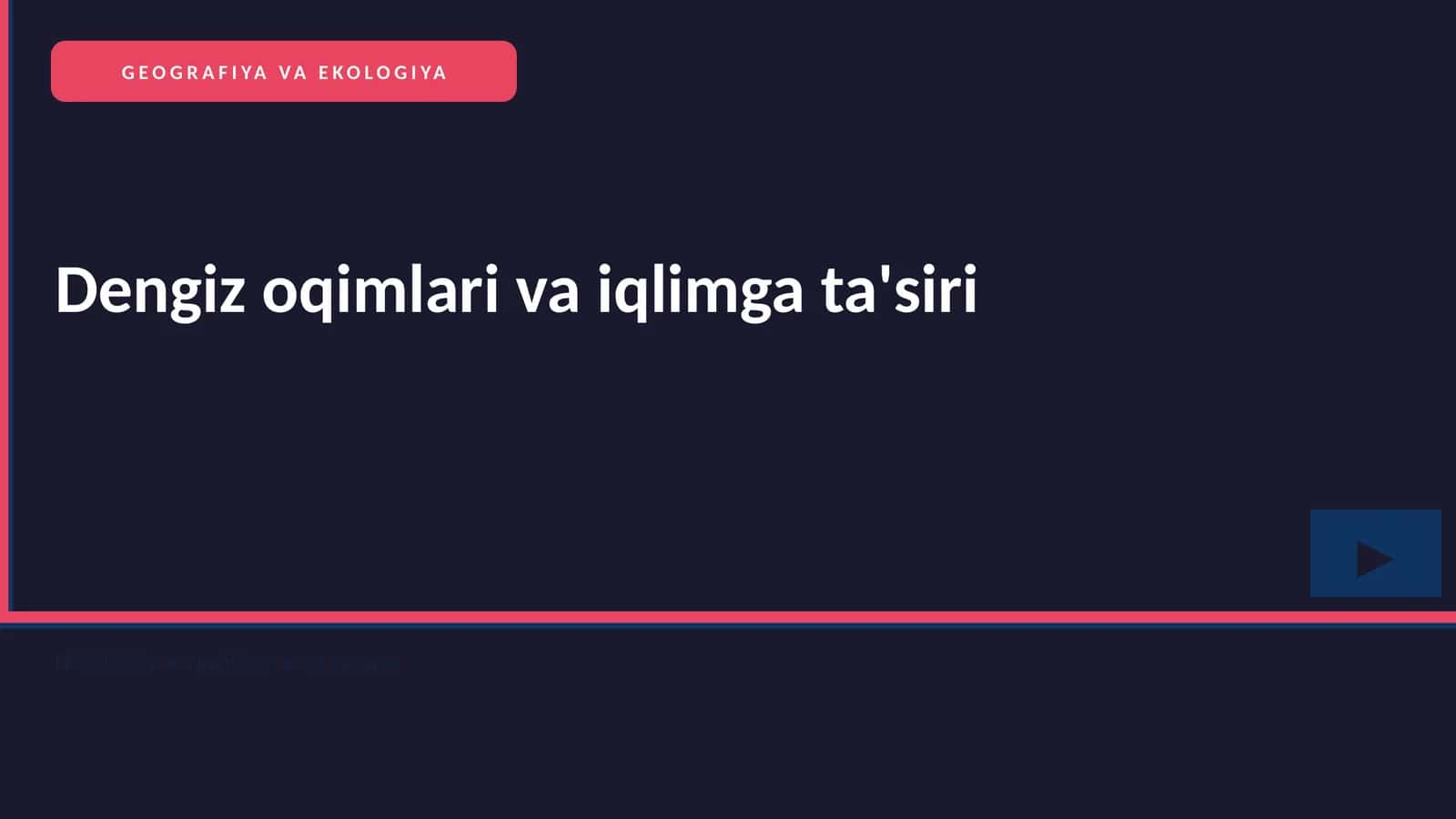 GEOGRAFIYA VA EKOLOGIYA 1