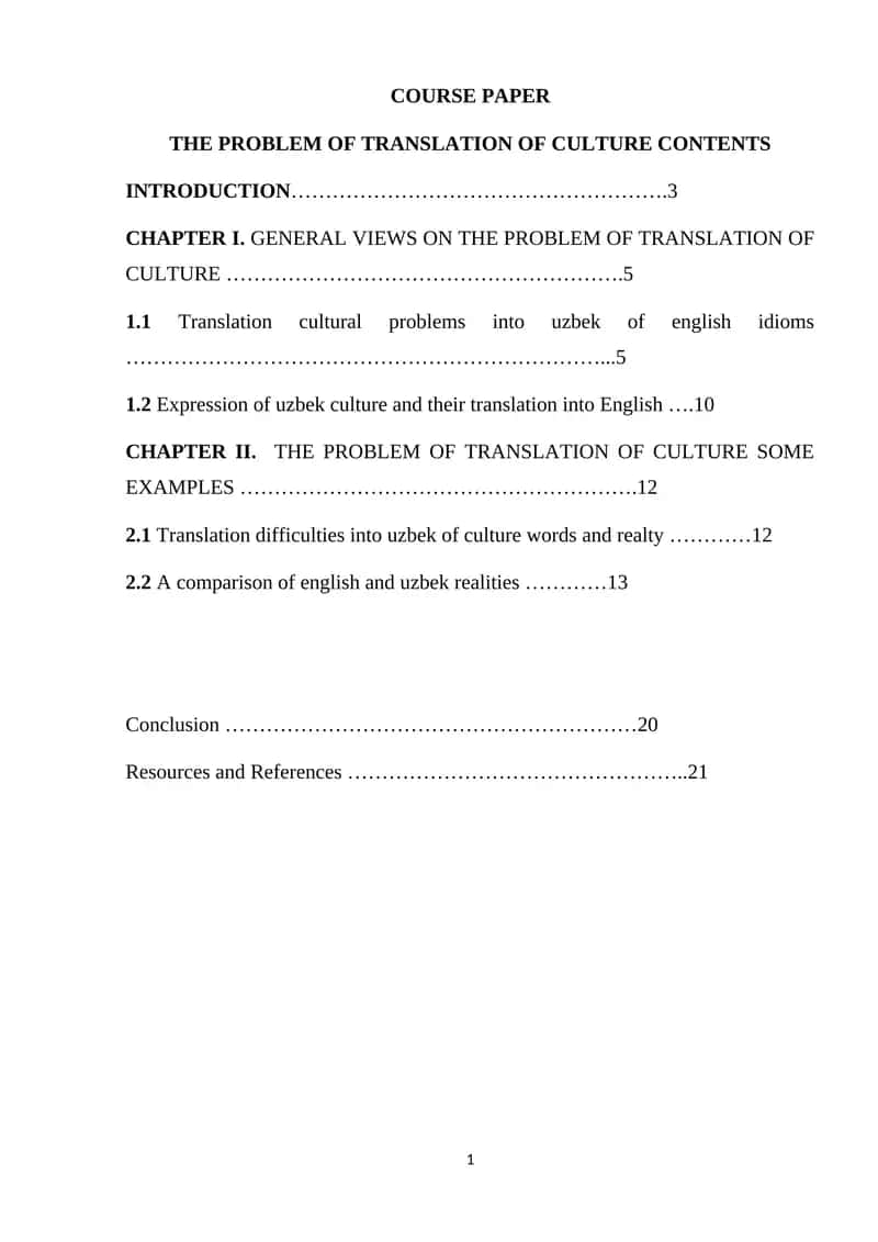 Translation of Culture Contents 1