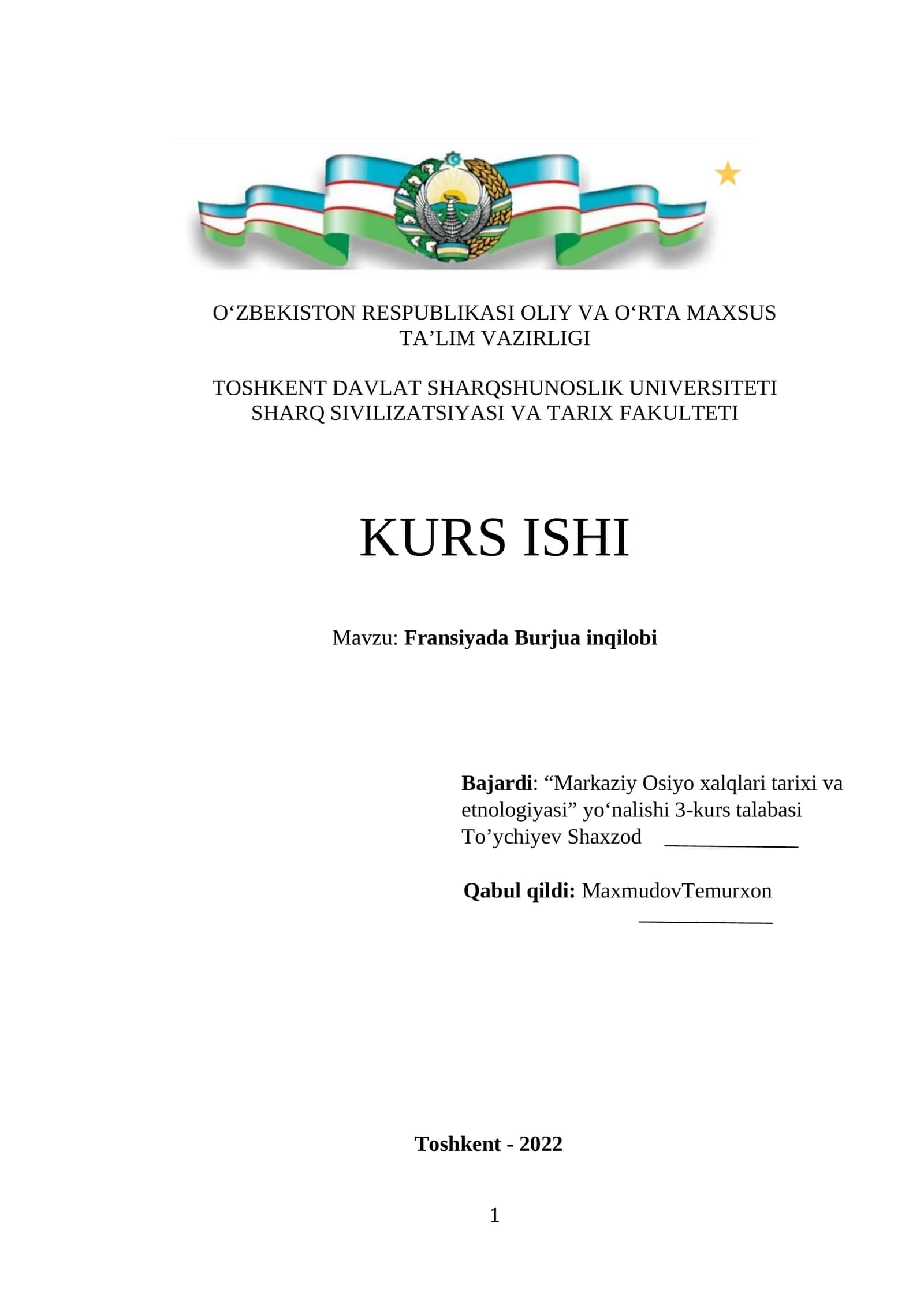 Fransiyada Burjua inqilobi 1
