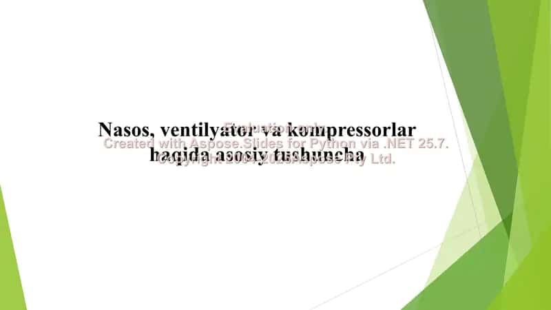 Nasos, ventilyator va kompressorlar haqida asosiy tushuncha 1