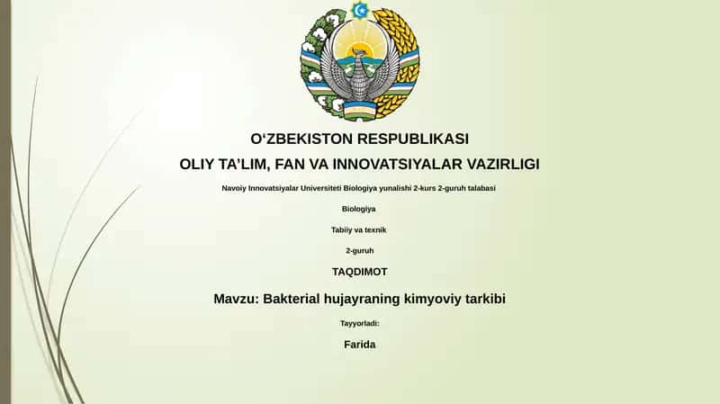 Bakterial hujayraning kimyoviy tarkibi 1