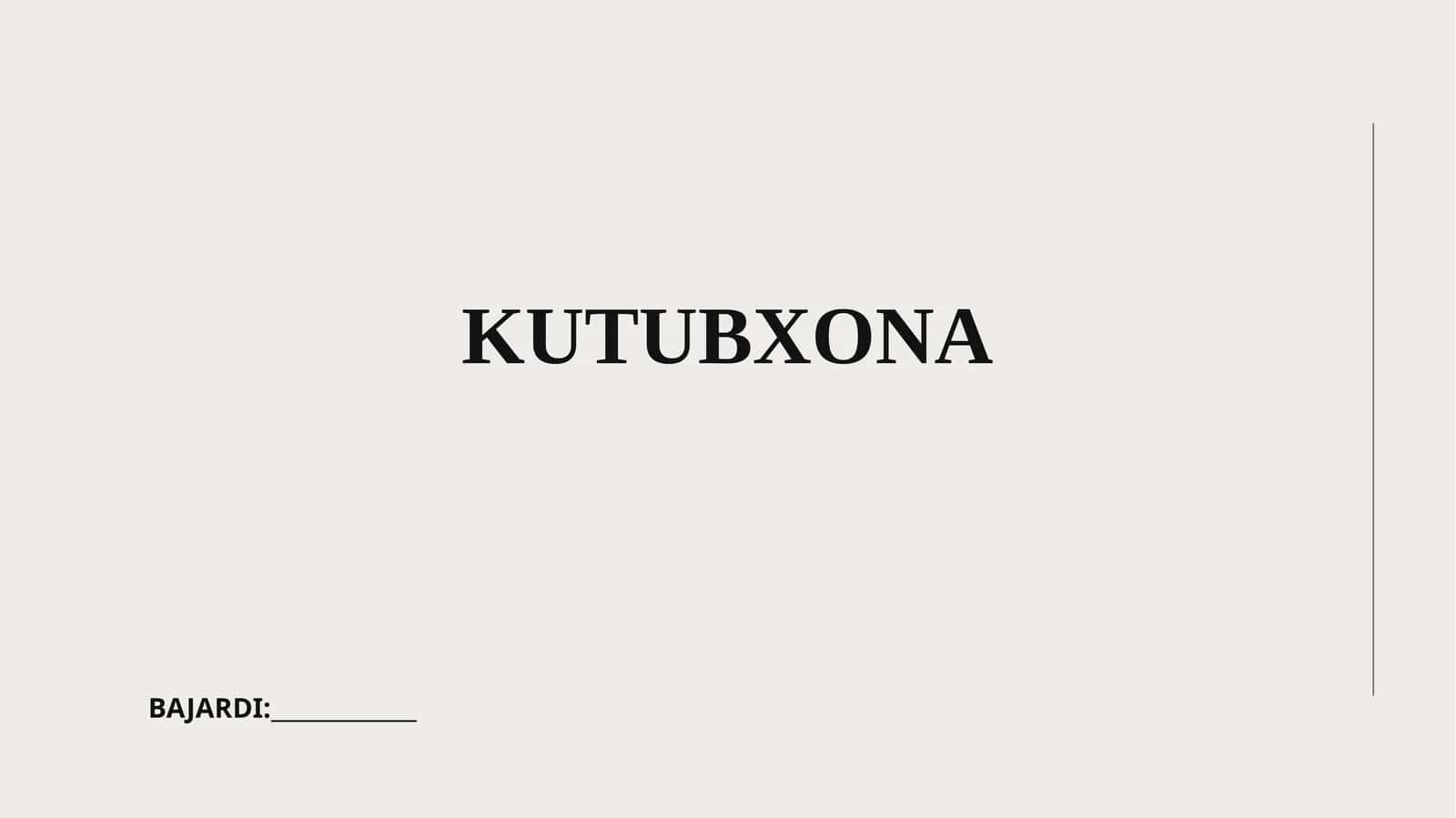 Kutubxona 1