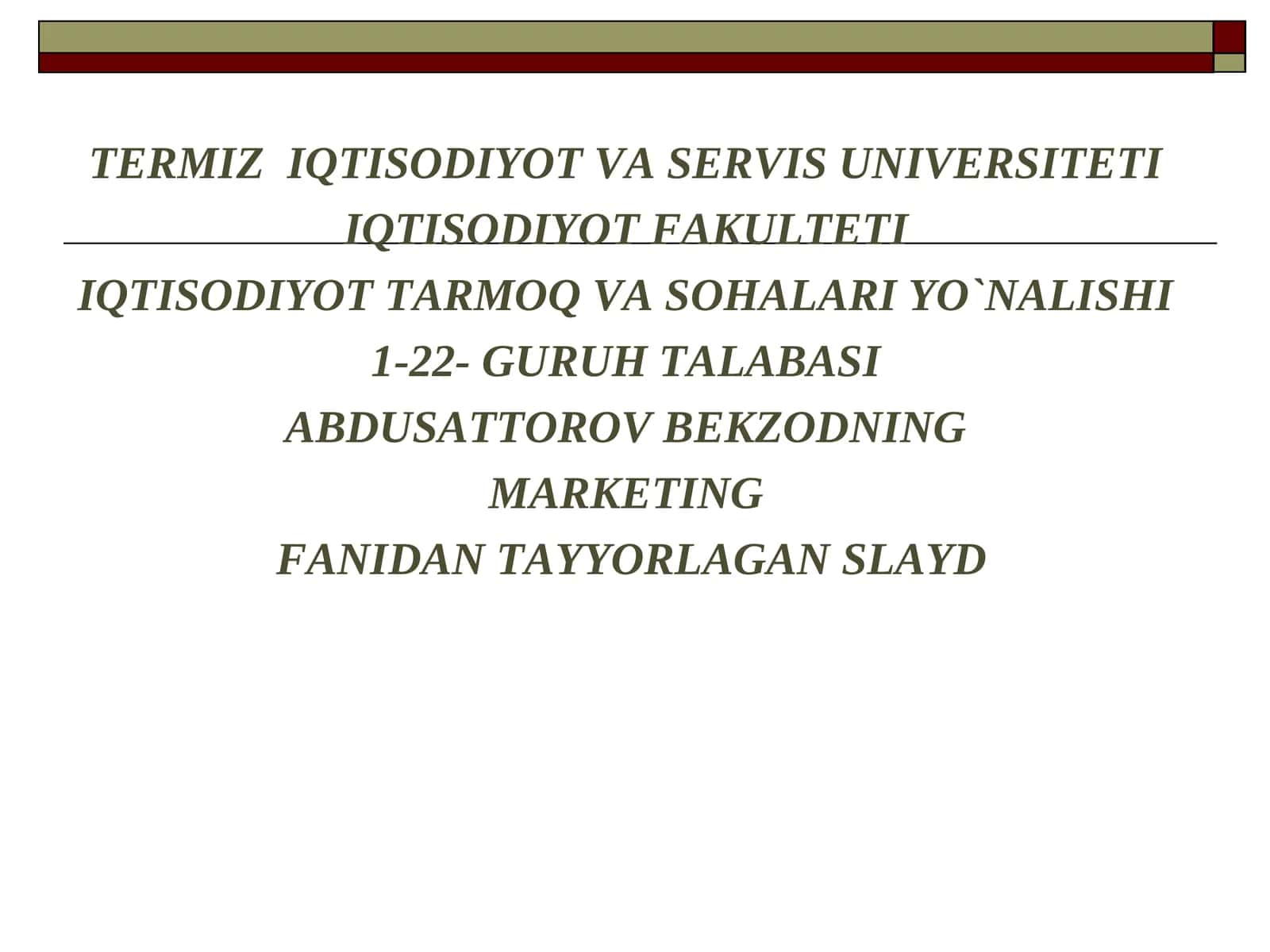 MARKETING FANIDAN TAYYORLAGAN SLAYD 1