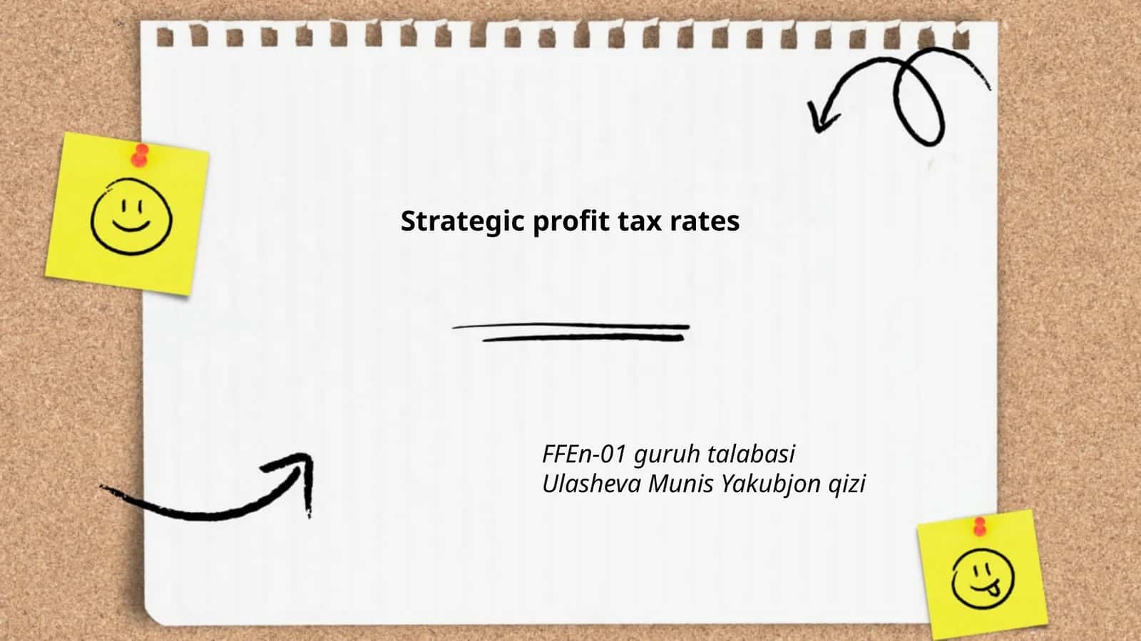 Strategic profit tax rates 1