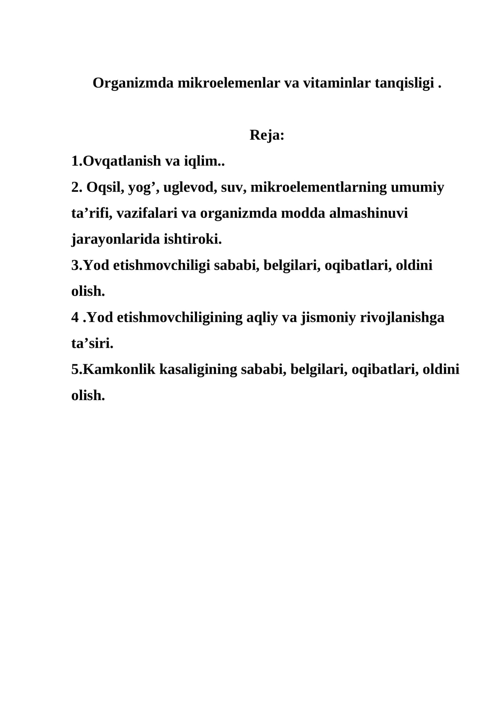 Organizmda mikroelementlar va vitaminlar tanqisligi 1