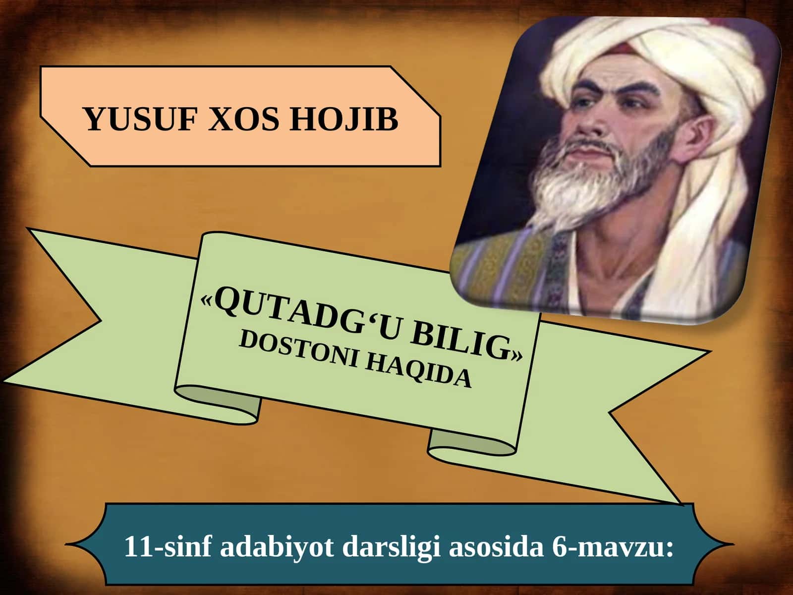 11-sinf Yusuf Xos Hojib - Qutadg'u bilig 1
