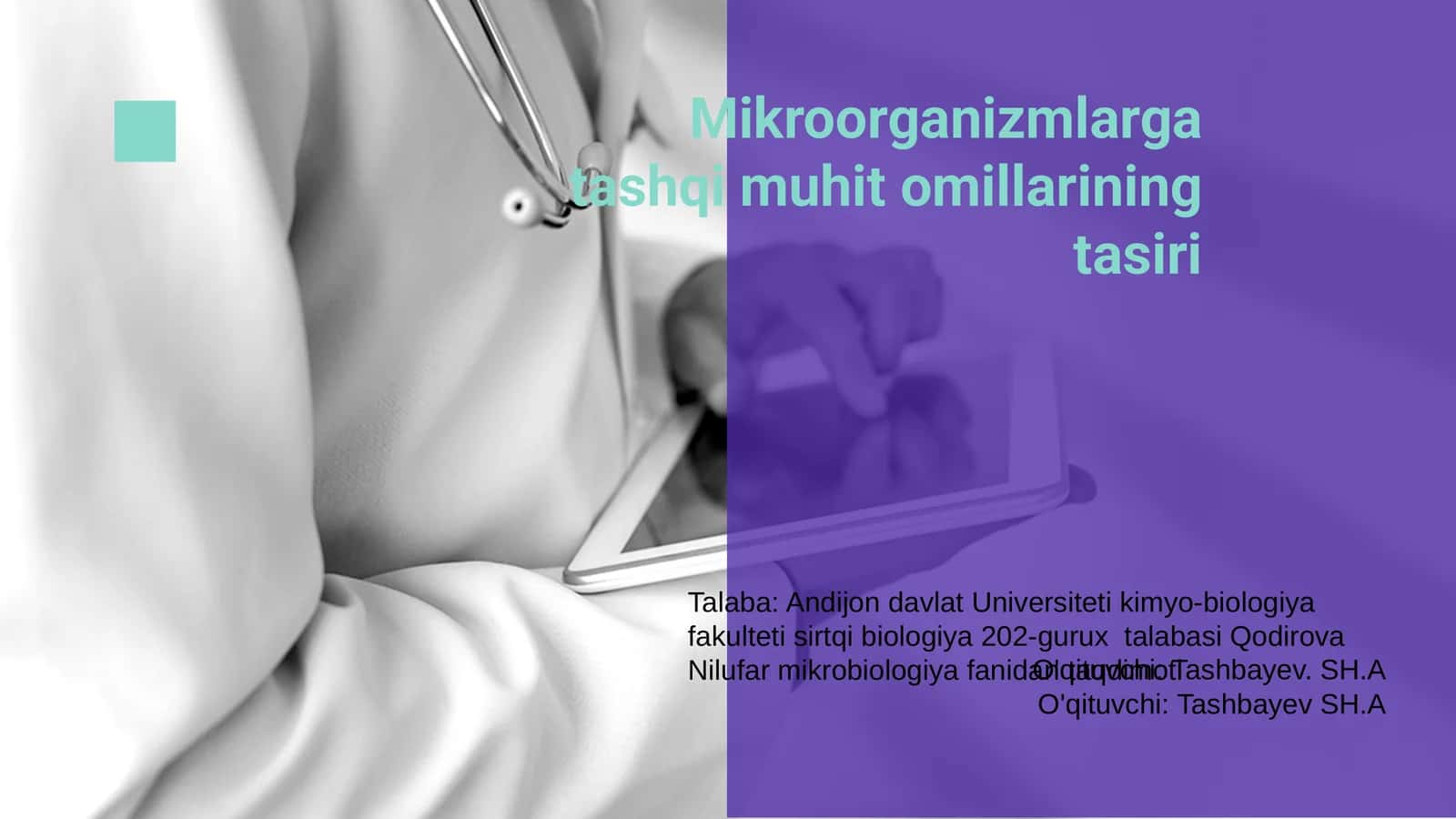 Mikroorganizmlarga tashqi muhit omillarining tasiri 1