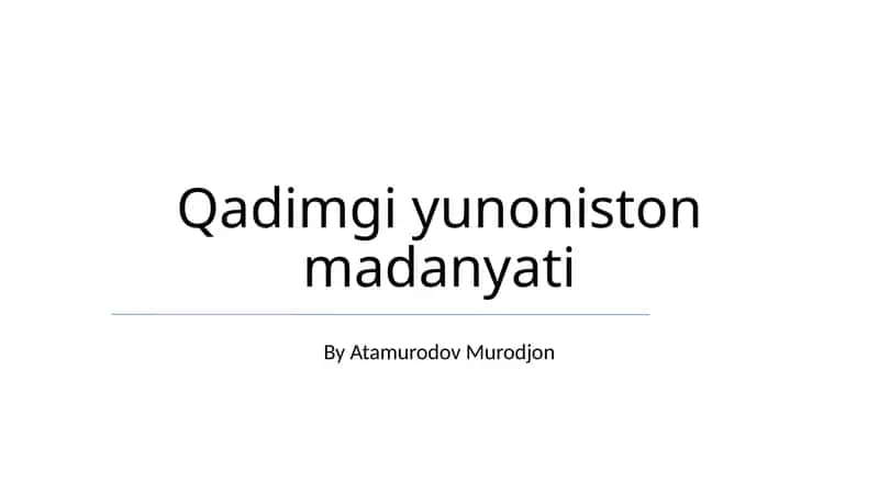 Qadimgi yunoniston madanyati 1