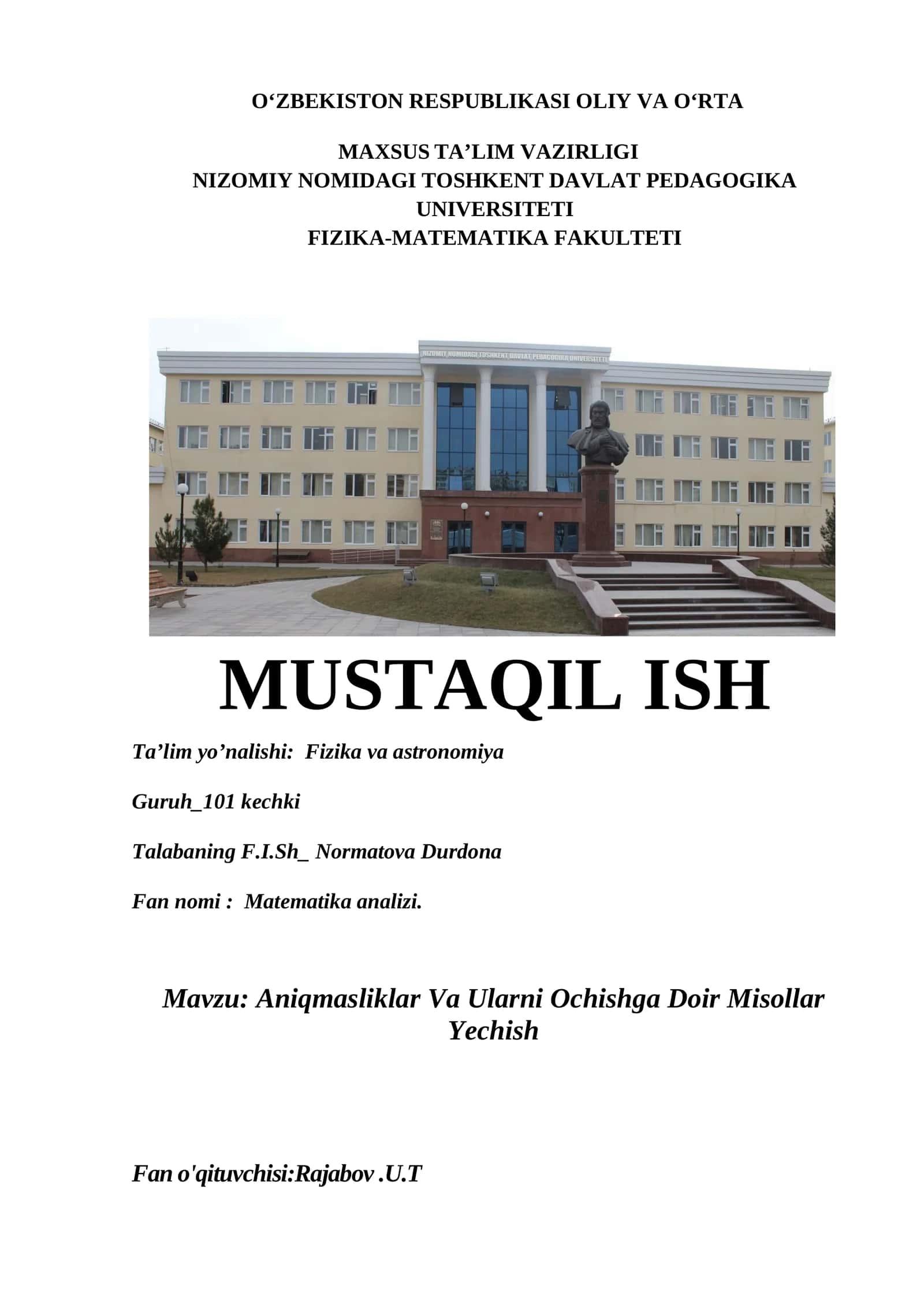 Aniqmasliklar Va Ularni Ochishga Doir Misollar Yechish 1