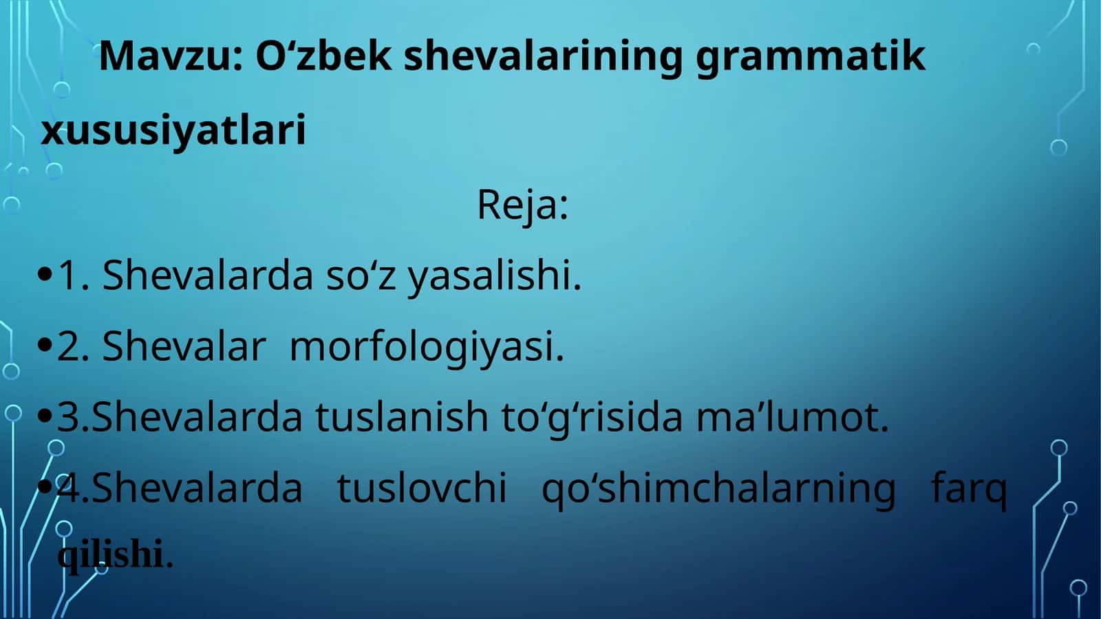O‘zbek shevalarining grammatik xususiyatlari 1