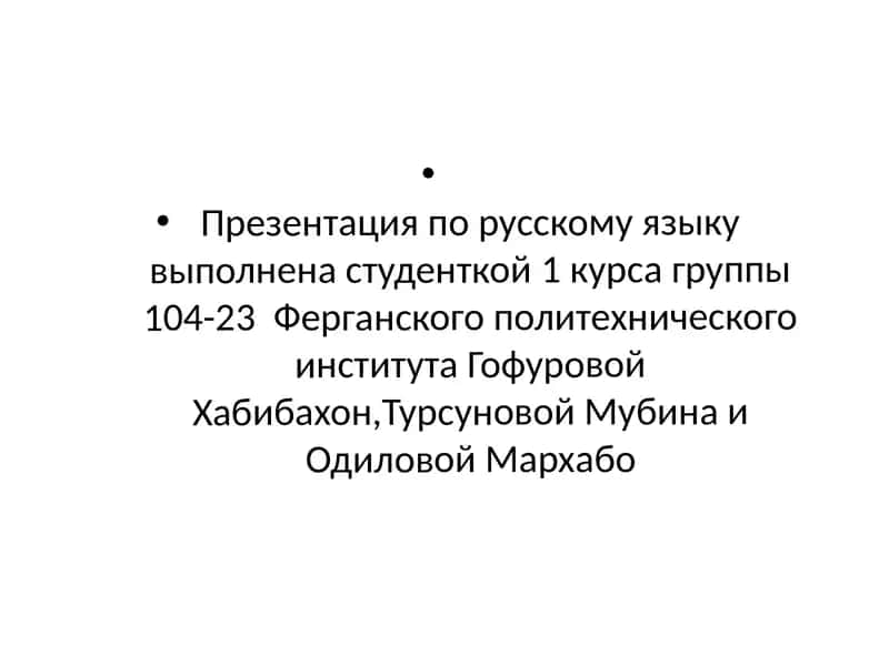Презентация по русскому языку 1