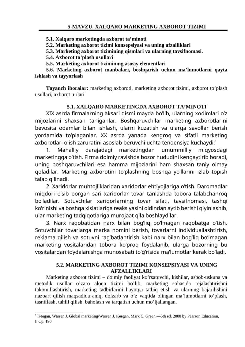 XALQARO MARKETING AXBOROT TIZIMI 1