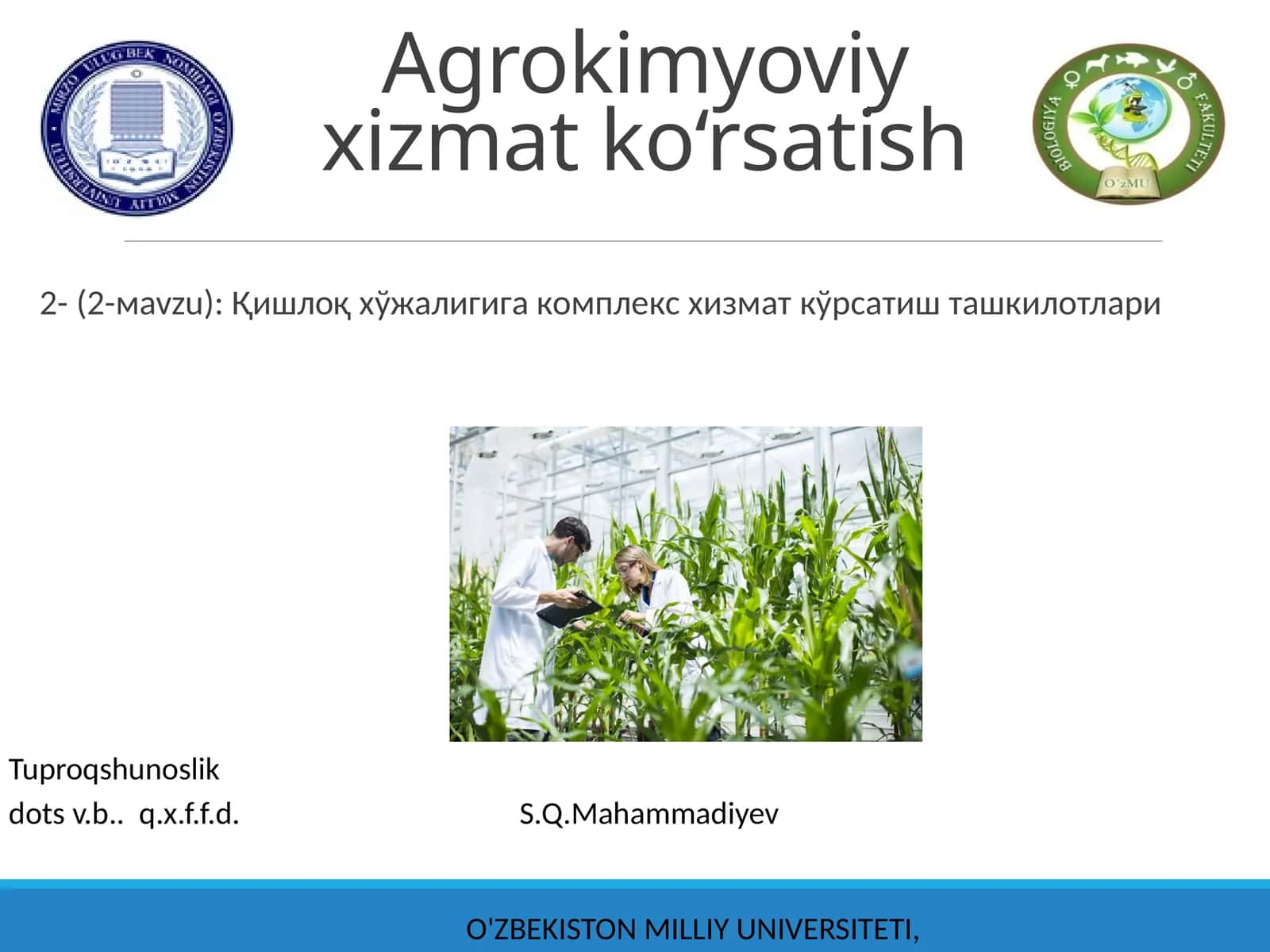 Agrokimyoviy xizmat ko‘rsatish 1