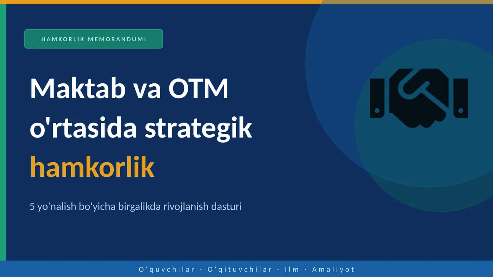 HAMKORLIK MEMORANDUMI 1