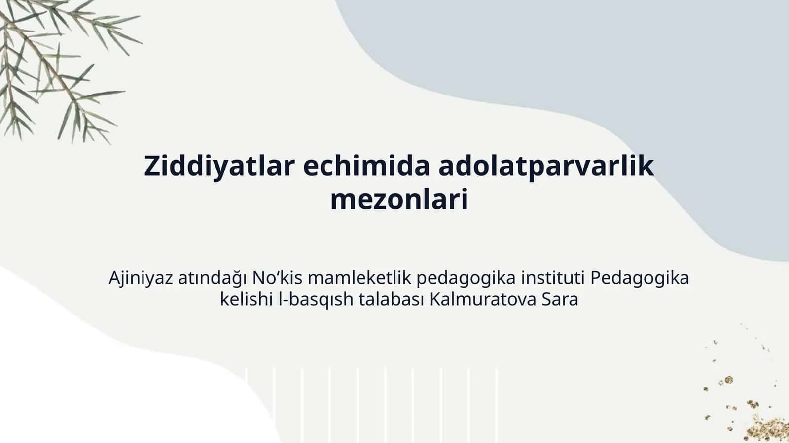 Ziddiyatlar еchimida adolatparvarlik mezonlari 1