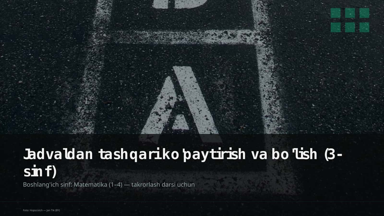Matematika (1–4) — takrorlash darsi uchun 1