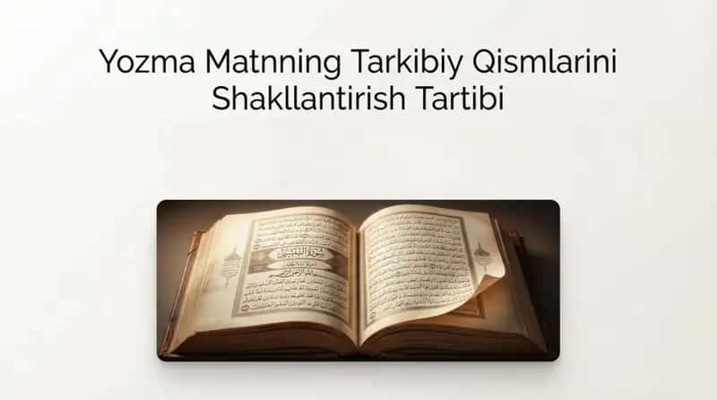 Yozma matnning tarkibiy qismlarini shakllantirish tartibi 1