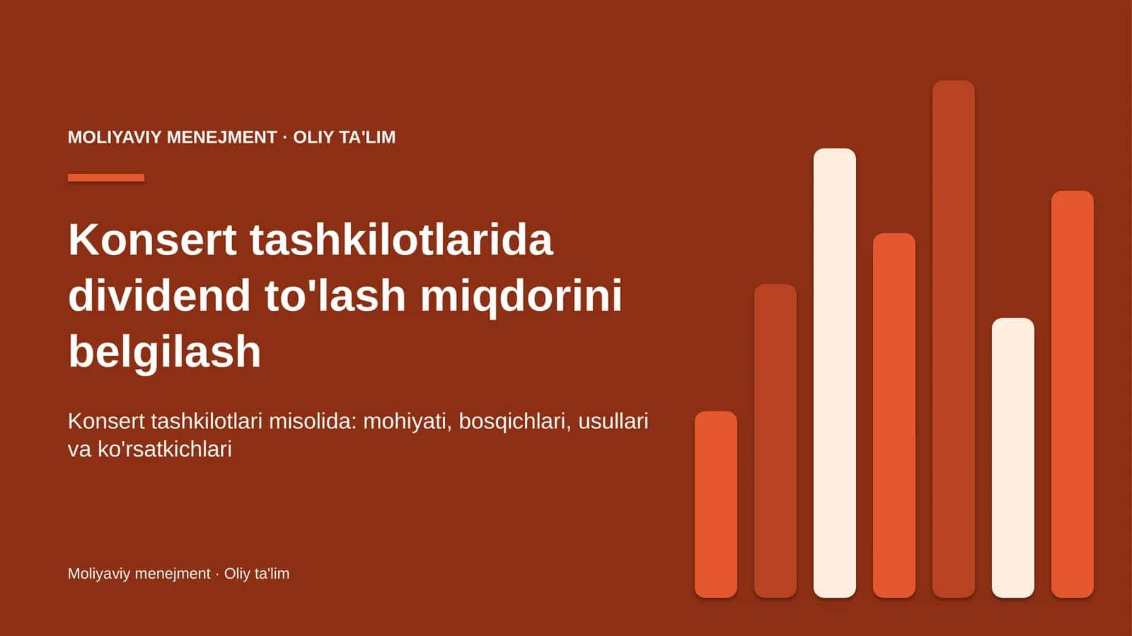 Konsert tashkilotlarida dividend to'lash miqdorini belgilash 1